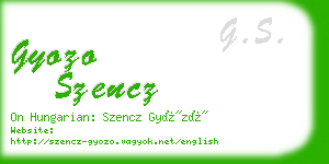 gyozo szencz business card